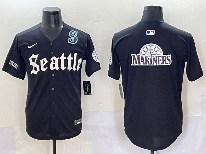 Men 2025 Seattle Mariners Blank black Five generations Joint Name Nike MLB Jersey style 27